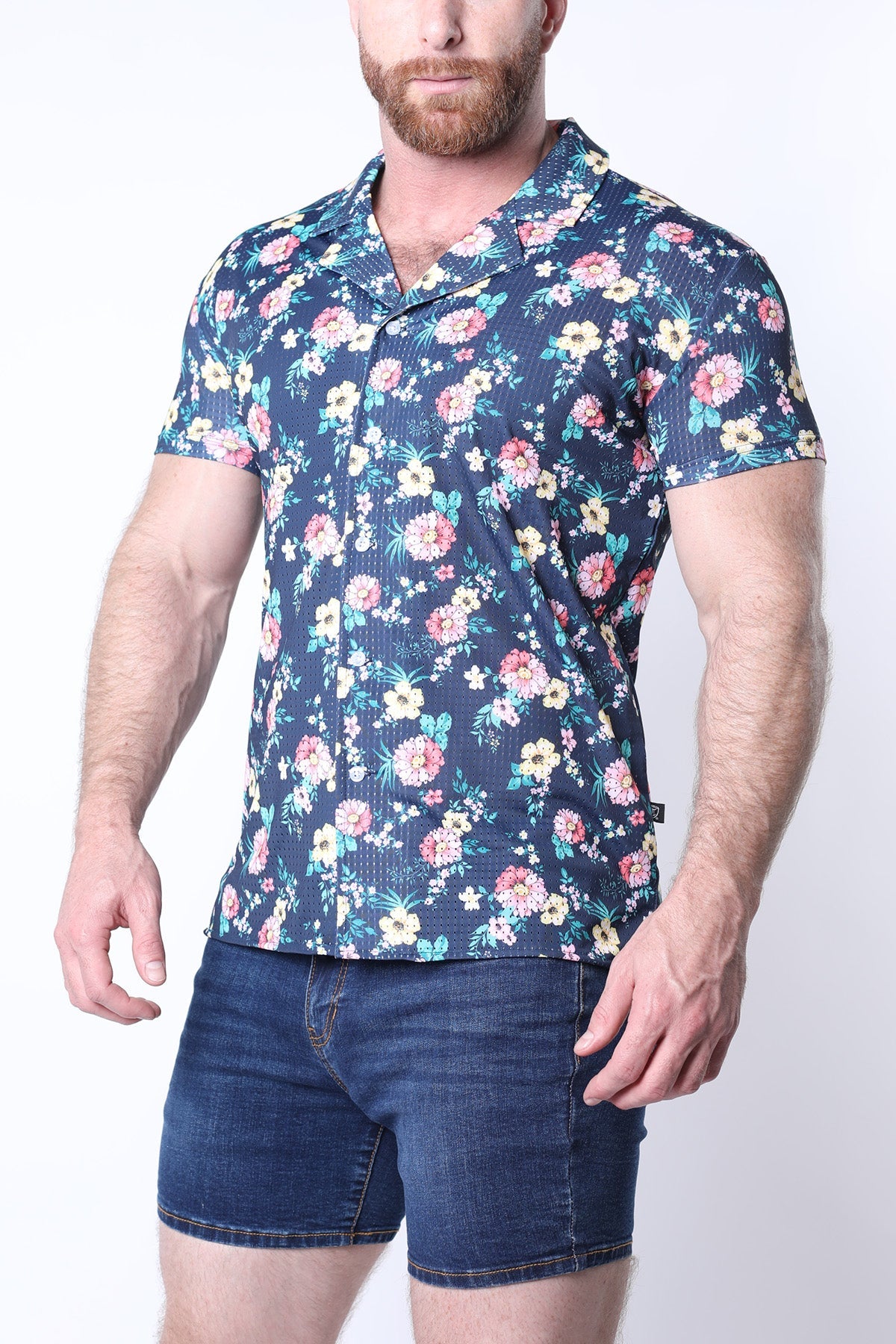 navy floral