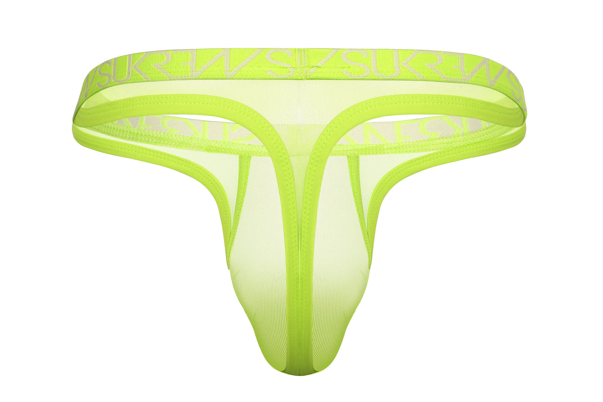 Sheer Low-Rise Thong - Acid Yellow