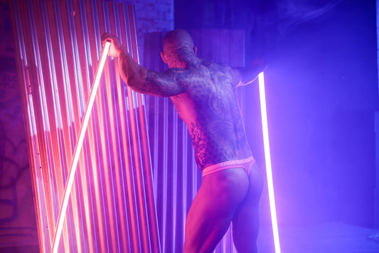 Sheer Low-Rise Thong - Electric Pink