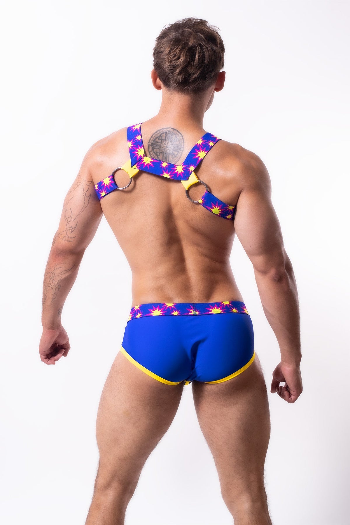 Kaboom Harness | BLUE/YELLOW/FUSCHIA
