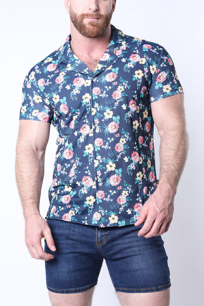 navy floral