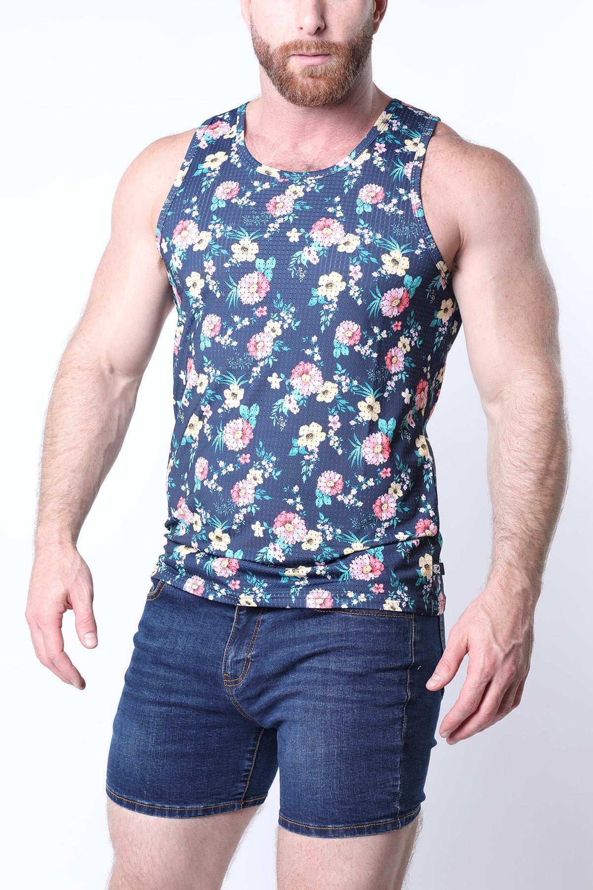 navy floral