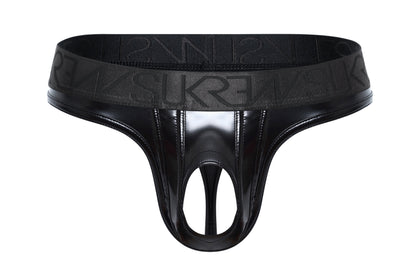 Wet Look U-Style Classic Thong - Fetish Black