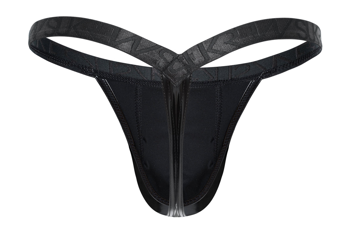 Wet Look Bubble Thong - Fetish Black
