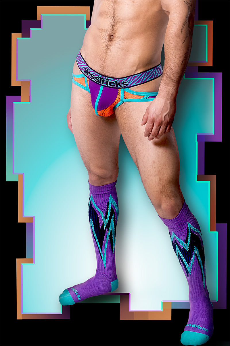 Prismatik Socks | PURPLE/TEAL/BLACK