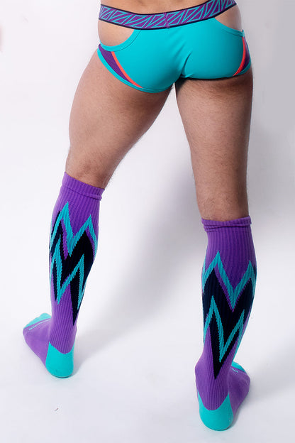 Prismatik Socks | PURPLE/TEAL/BLACK