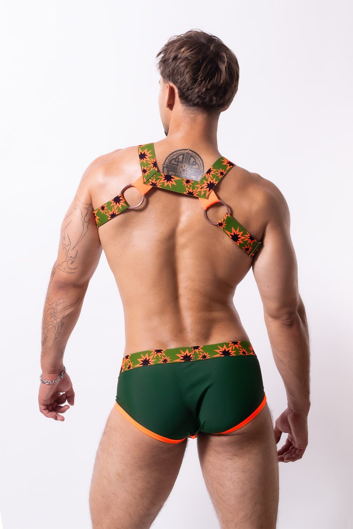 Kaboom Harness | GREEN/NEON ORANGE