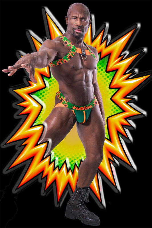 Kaboom Harness | GREEN/NEON ORANGE