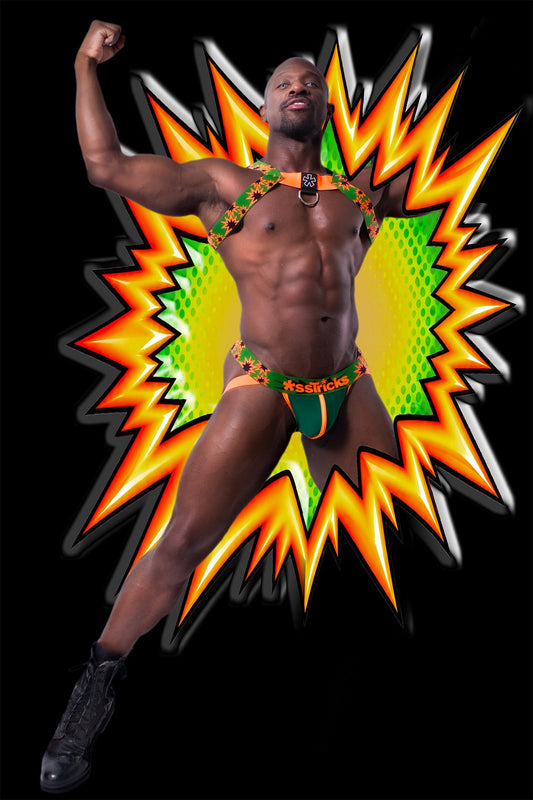 Kaboom Jock | GREEN/NEON ORANGE