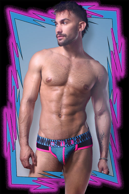 Rough House Brief | AQUA BLUE, NEON PINK, BLACK
