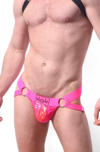 SEQUIN JOCKSTRAP  | NEON PINK