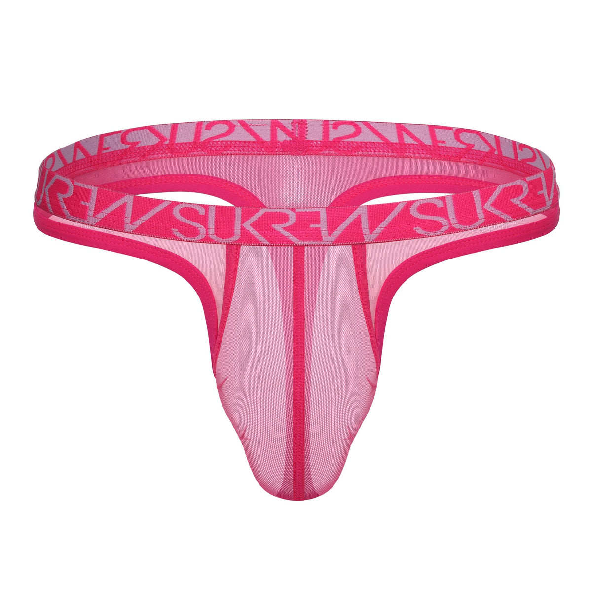 Sheer Low-Rise Thong - Electric Pink