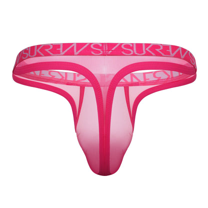 Sheer Low-Rise Thong - Electric Pink