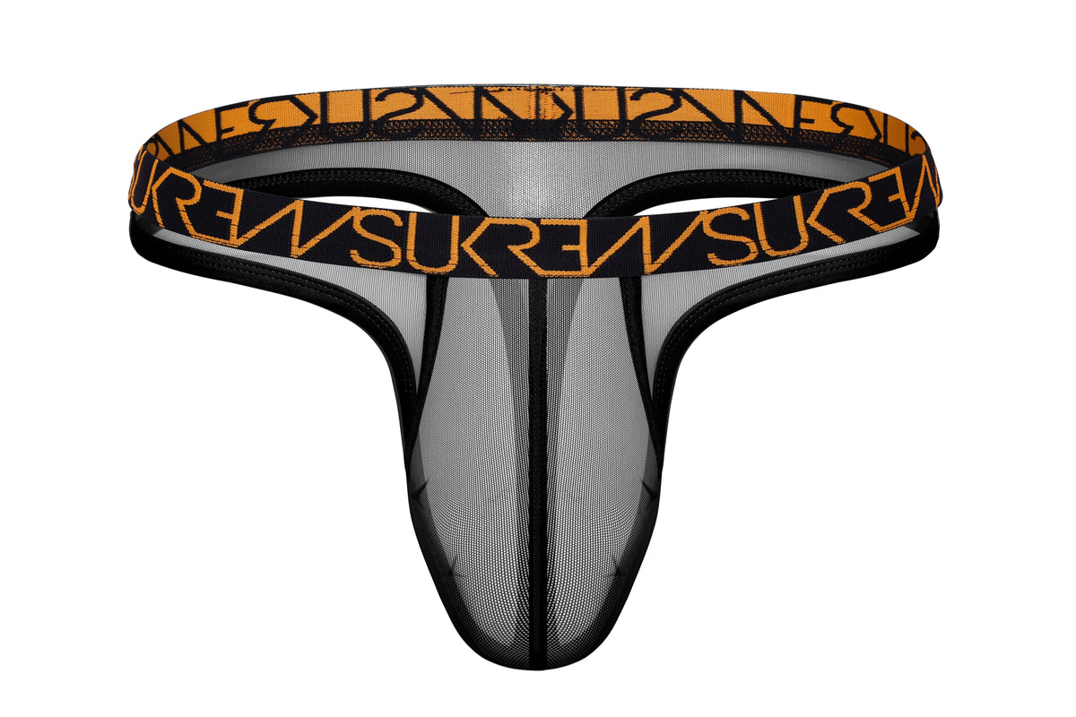Sheer Low-Rise Thong - Shadow Black