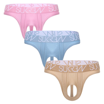 U-Style Classic Thong Multipack - Soft Pink, Cool Blue & Gold Dust