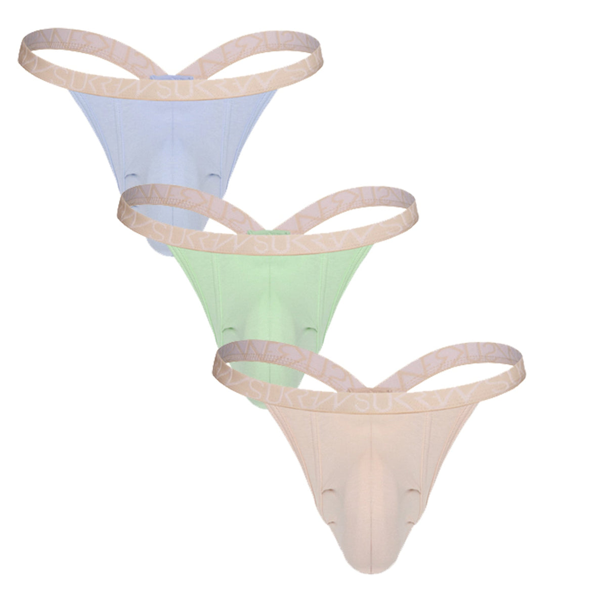 Bubble Thong Multipack - Amethyst, Apple Green & Nude