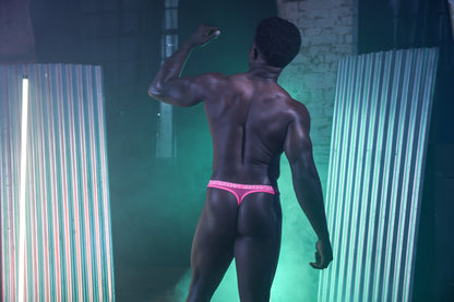 Sheer Low-Rise Thong - Electric Pink