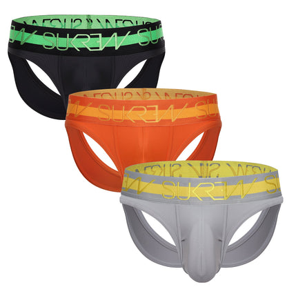 V-Thong Multipack - Black, Jaffa Orange, Grey
