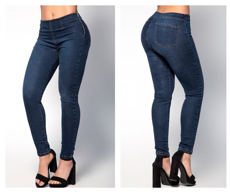 Butt Lifting Jeans with Side Zipper