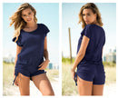 Loose Fit Romper with Drawstring on the Sides